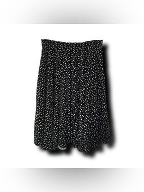 Black & White A-Line Skater Style Heart Print Midi Skirt